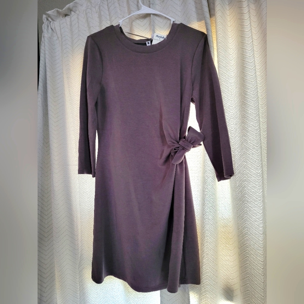 Long Sleeve Dress in Grey-Purple